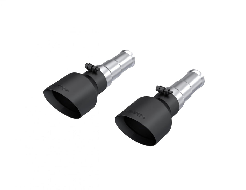 MBRP Exhaust Tip 3-Inch Inlet Dual Wall Angle Cut T304 Stainless Steel 5.7Ls Hemi 2019-2024 Ram 1500 Armor Black