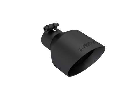 MBRP Exhaust Tip 2.5-Inch Inlet 5-Inch Outlet Dual Wall Angle Cut T304 Stainless Steel Universal Fit Armor Black