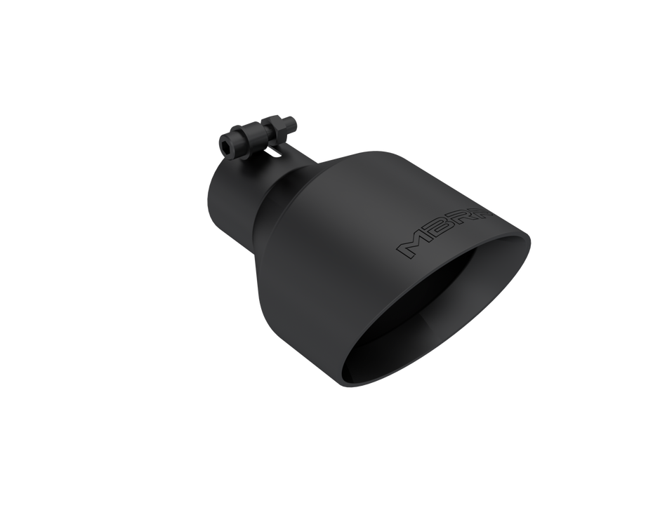 MBRP Exhaust Tip 2.5-Inch Inlet 5-Inch Outlet Dual Wall Angle Cut T304 Stainless Steel Universal Fit Armor Black