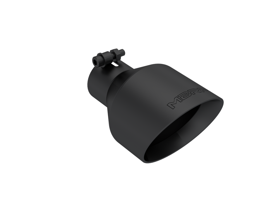 MBRP Exhaust Tip 2.5-Inch Inlet 5-Inch Outlet Dual Wall Angle Cut T304 Stainless Steel Universal Fit Armor Black