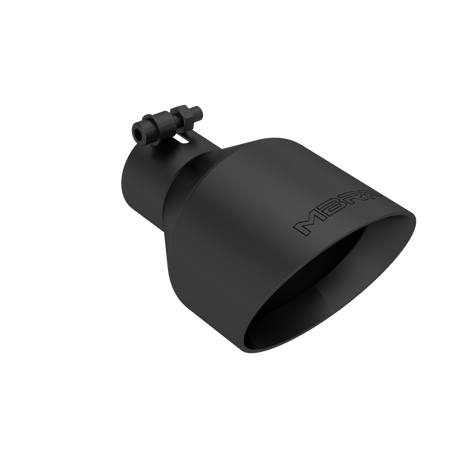 MBRP Exhaust Tip 2.5-Inch Inlet 5-Inch Outlet Dual Wall Angle Cut T304 Stainless Steel Universal Fit Armor Black