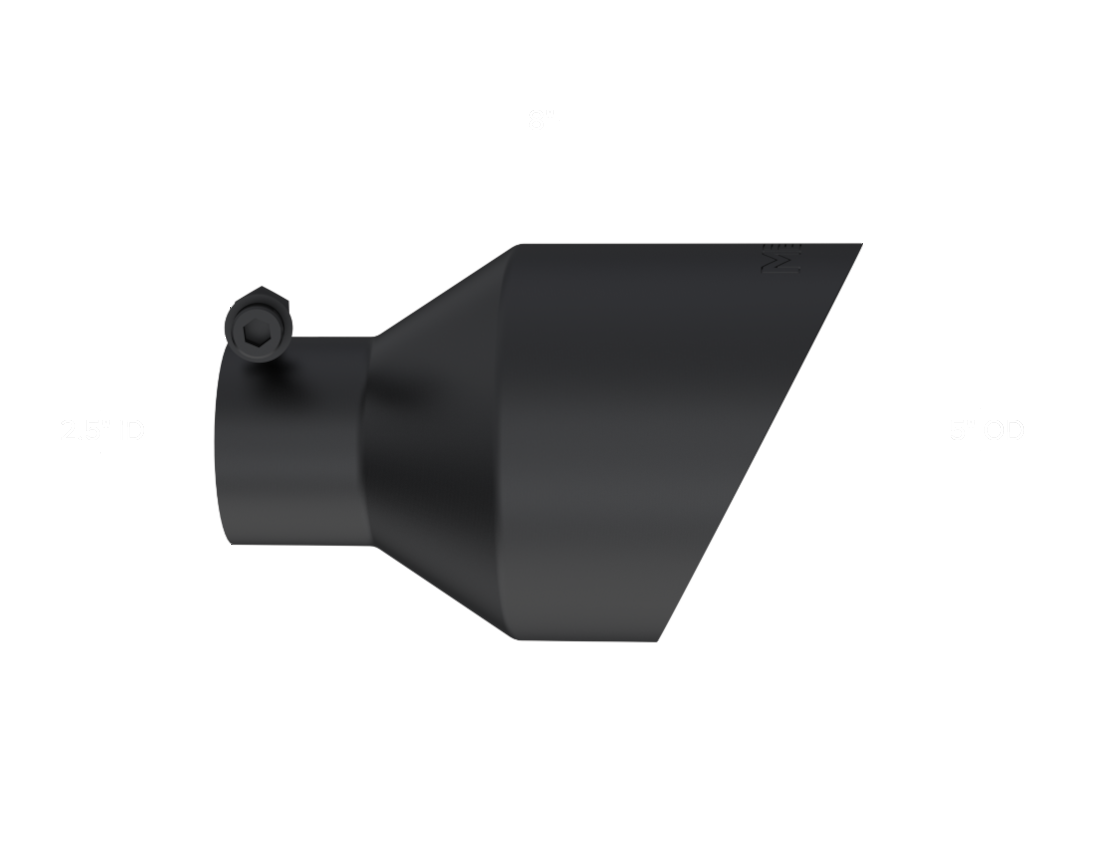 MBRP Exhaust Tip 2.5-Inch Inlet 5-Inch Outlet Dual Wall Angle Cut T304 Stainless Steel Universal Fit Armor Black