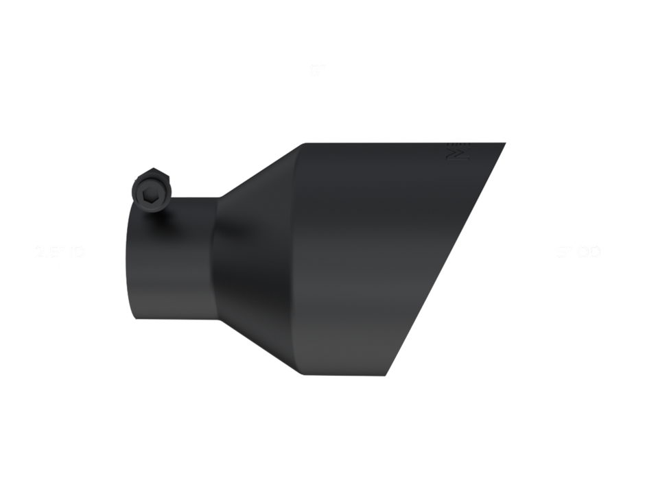MBRP Exhaust Tip 2.5-Inch Inlet 5-Inch Outlet Dual Wall Angle Cut T304 Stainless Steel Universal Fit Armor Black