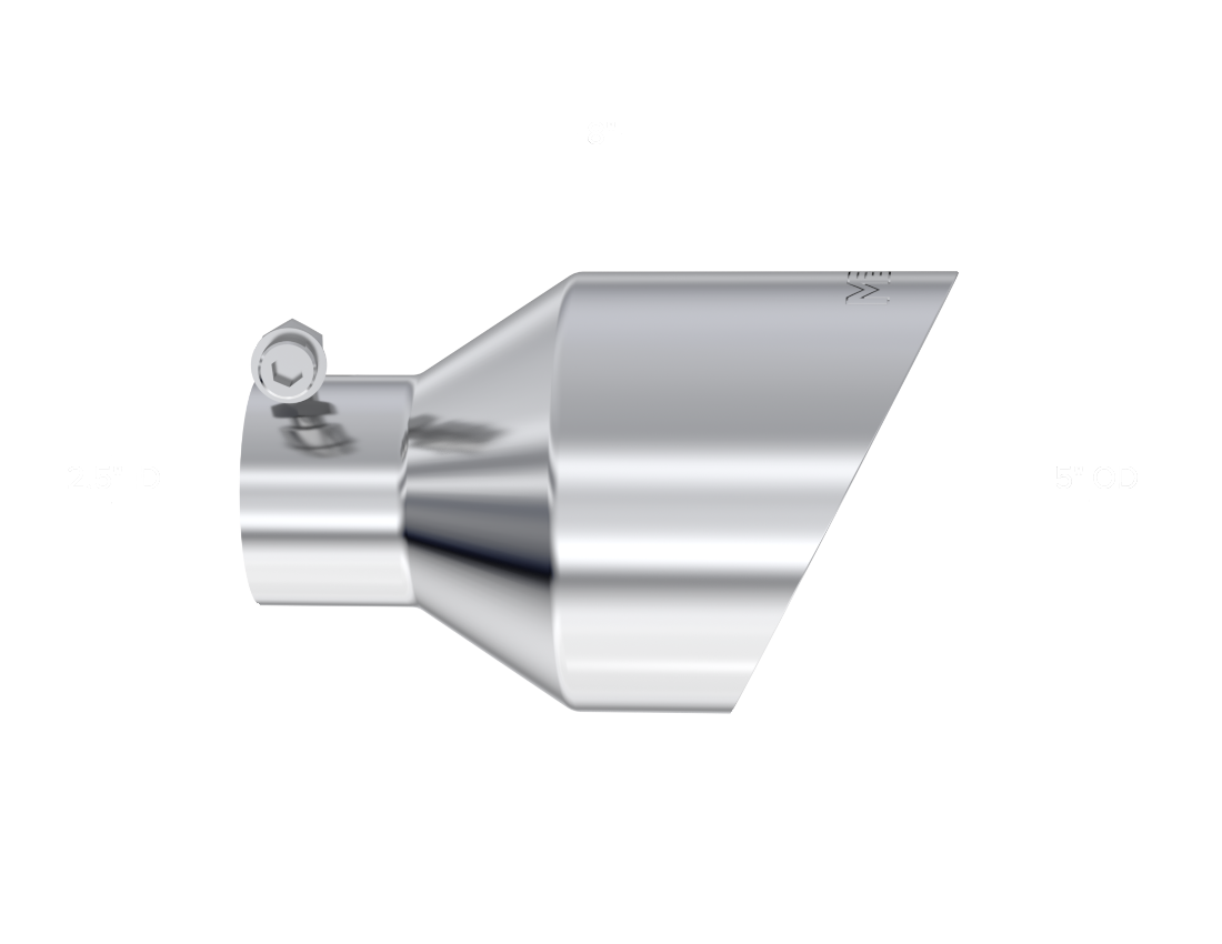 MBRP Exhaust Tip 2.5-Inch Inlet 5-Inch Outlet Dual Wall Angle Cut T304 Stainless Steel Universal Fit Armor Pro