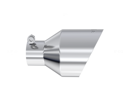 MBRP Exhaust Tip 2.5-Inch Inlet 5-Inch Outlet Dual Wall Angle Cut T304 Stainless Steel Universal Fit Armor Pro