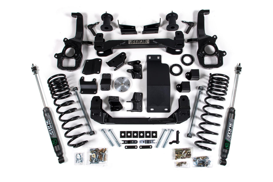 19-23 RAM 1500 4WD 6 Inch Front 5 Inch Rear Lift Kit Fox Adventure Shocks Zone Offroad
