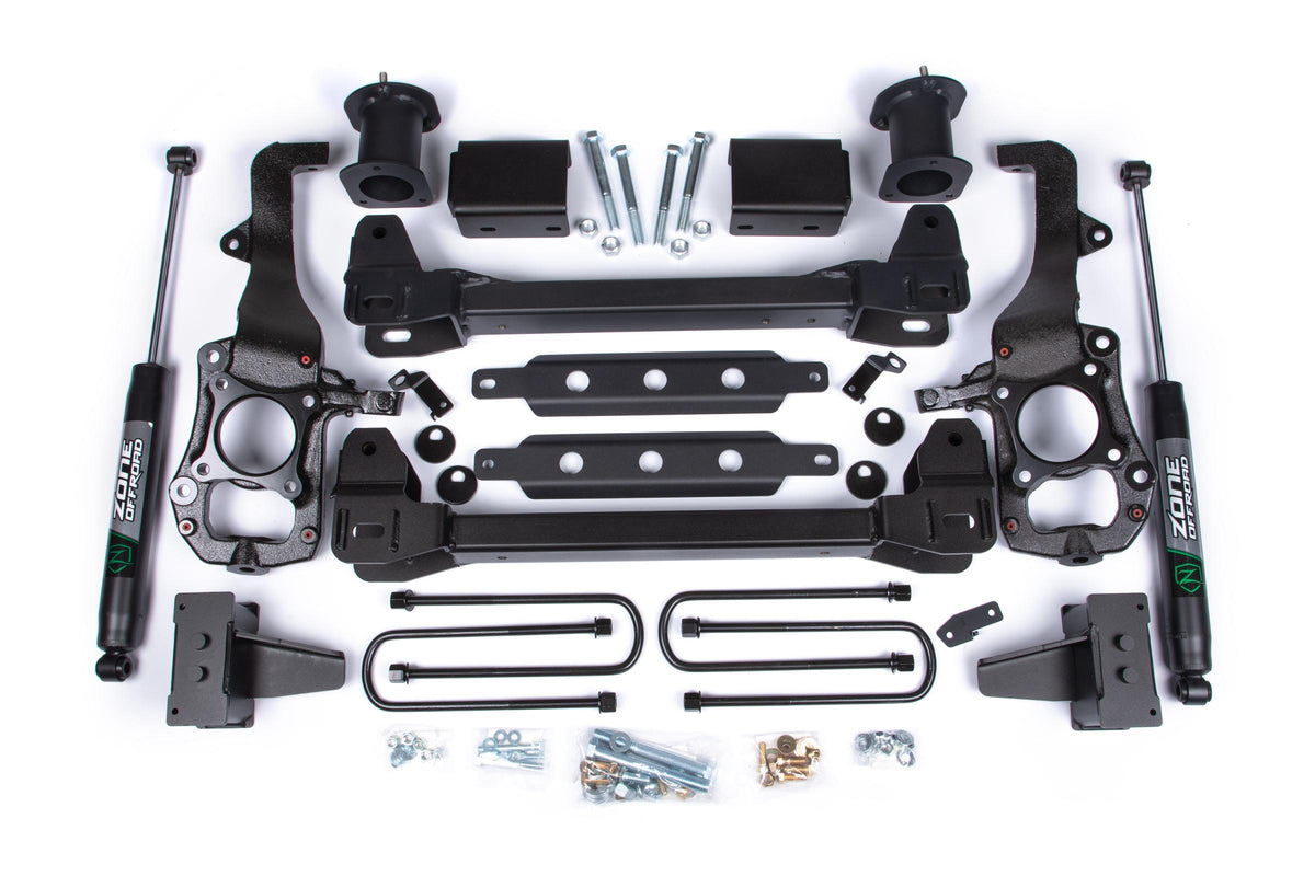 21-24 Ford F-150 2WD 6 Inch Lift Kit 3.25 Inch Rear Lift Block Spacer Front Fox Adv Series Rear Zone Offroad